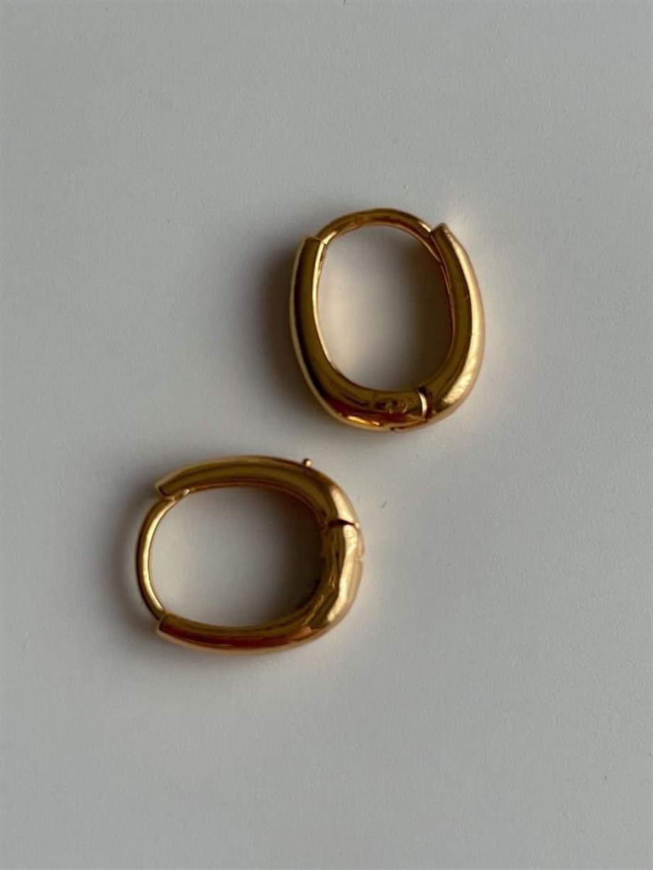 Özel Kaplama Oval Mini Küpe (1.5 Cm)