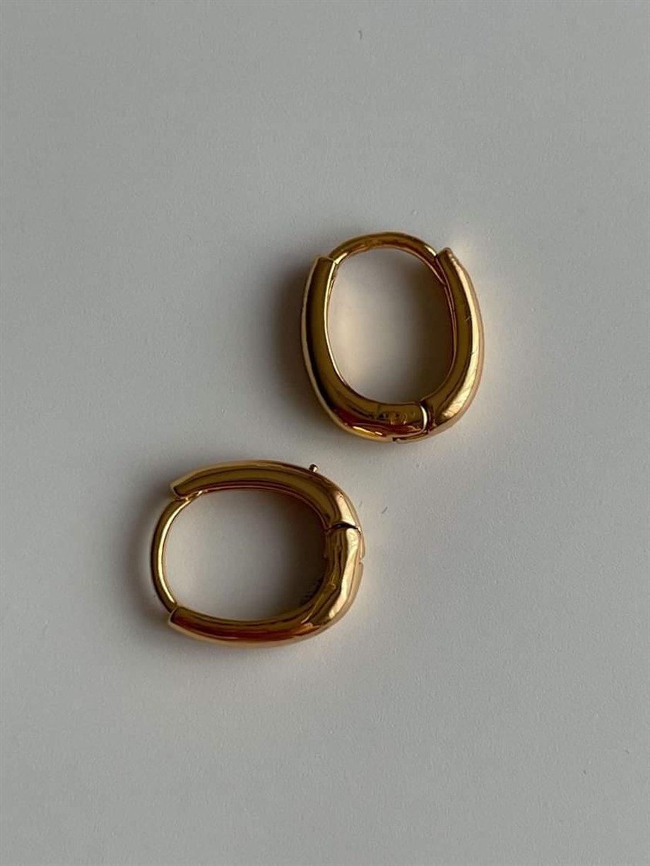 Özel Kaplama Oval Mini Küpe (1.5 Cm)