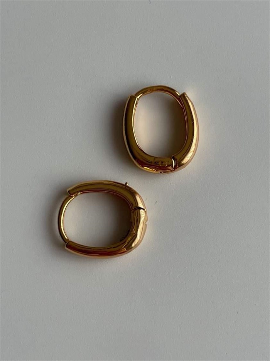 Özel Kaplama Oval Mini Küpe (1.5 Cm)