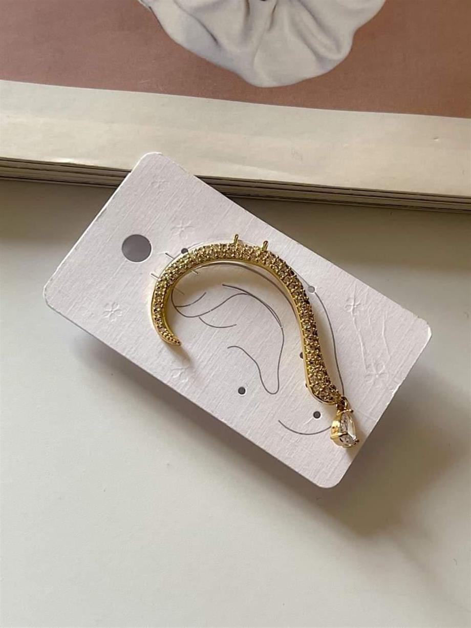 Özel Kaplama Taşlı Tek Ear Cuff Küpe 