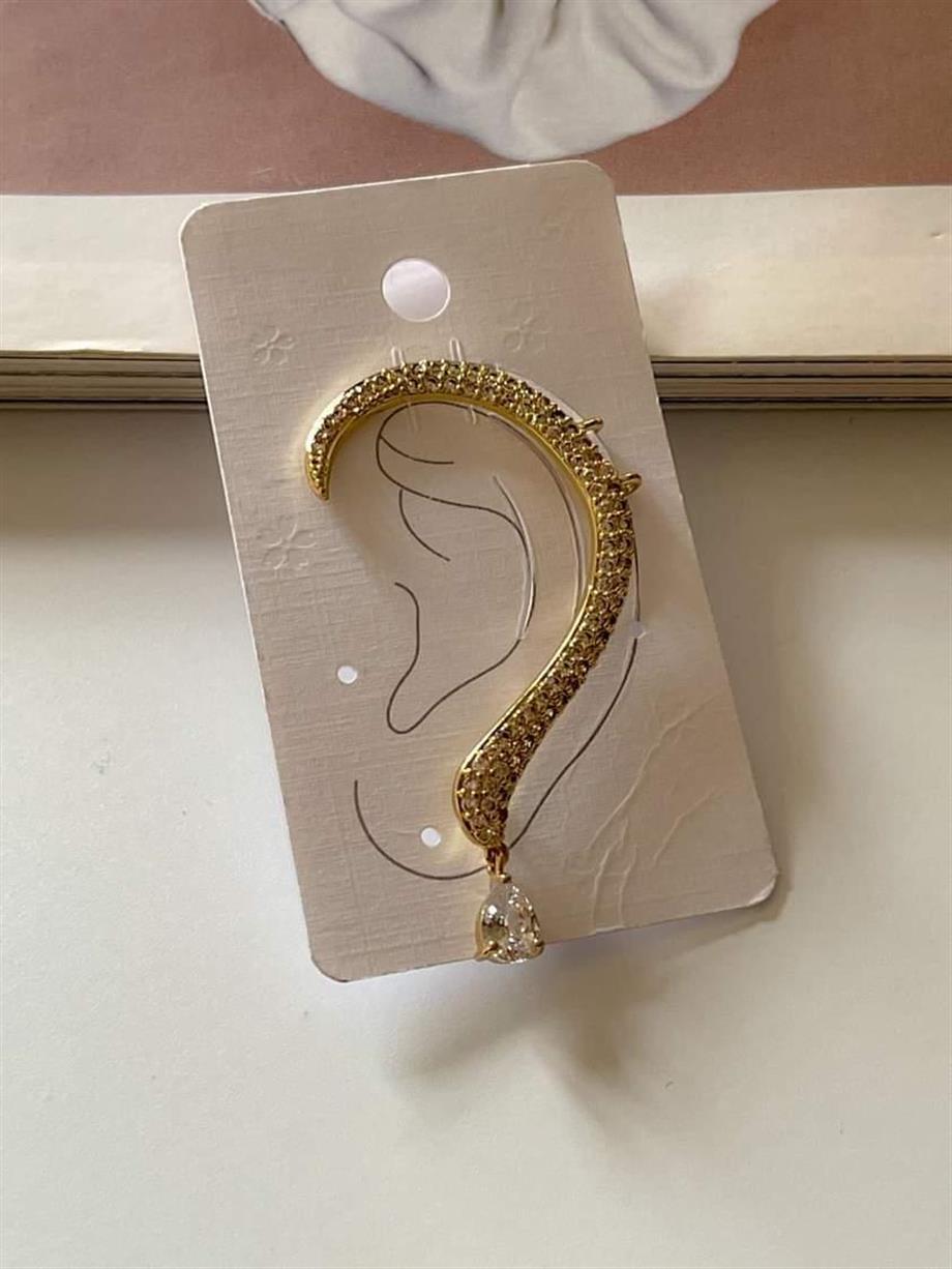 Özel Kaplama Taşlı Tek Ear Cuff Küpe 