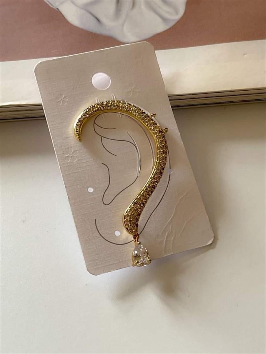 Özel Kaplama Taşlı Tek Ear Cuff Küpe 