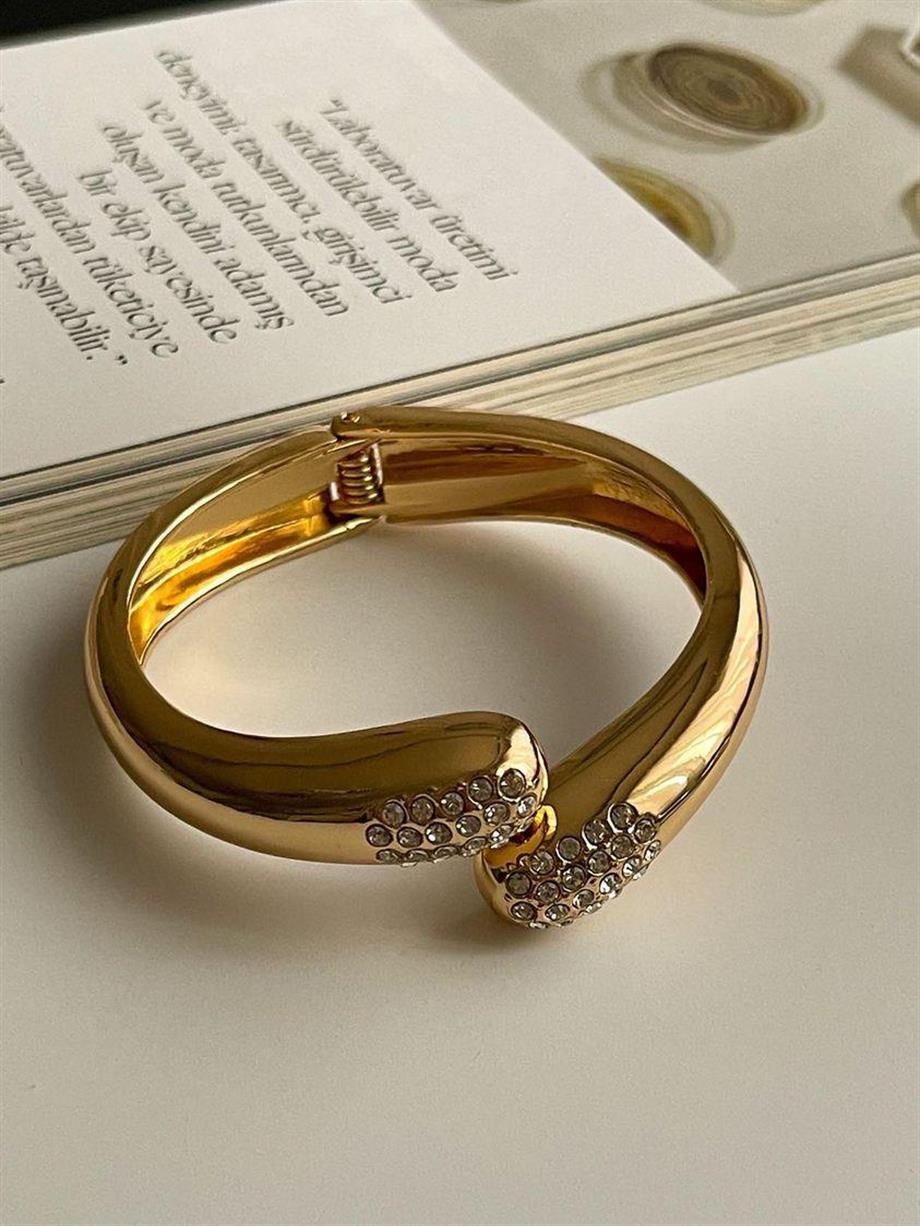 Özel Kaplama Vintage Gold Kelepçe Bileklik 