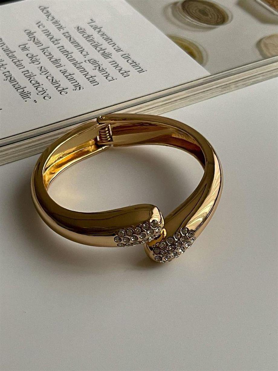 Özel Kaplama Vintage Gold Kelepçe Bileklik 