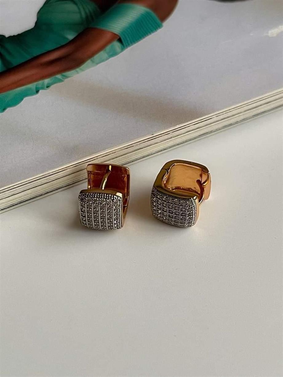 Özel Kaplama Xuping Beyaz Zirkon Taşlı Küpe (2 Cm)