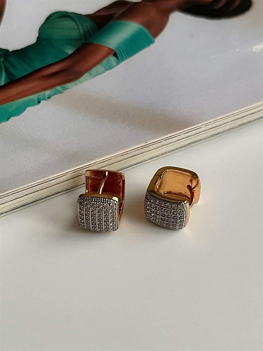 Özel Kaplama Xuping Beyaz Zirkon Taşlı Küpe (2 Cm)