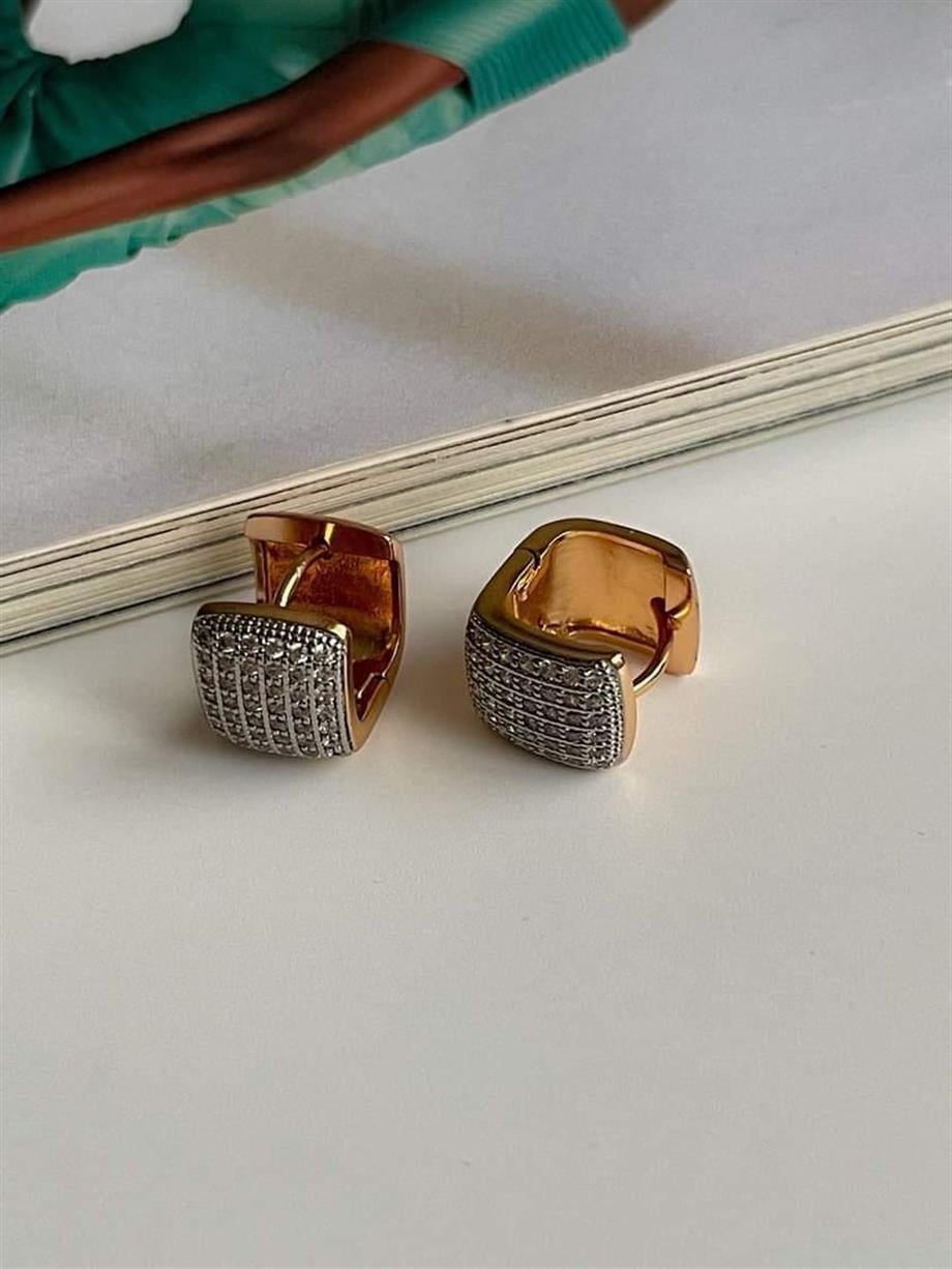 Özel Kaplama Xuping Beyaz Zirkon Taşlı Küpe (2 Cm)