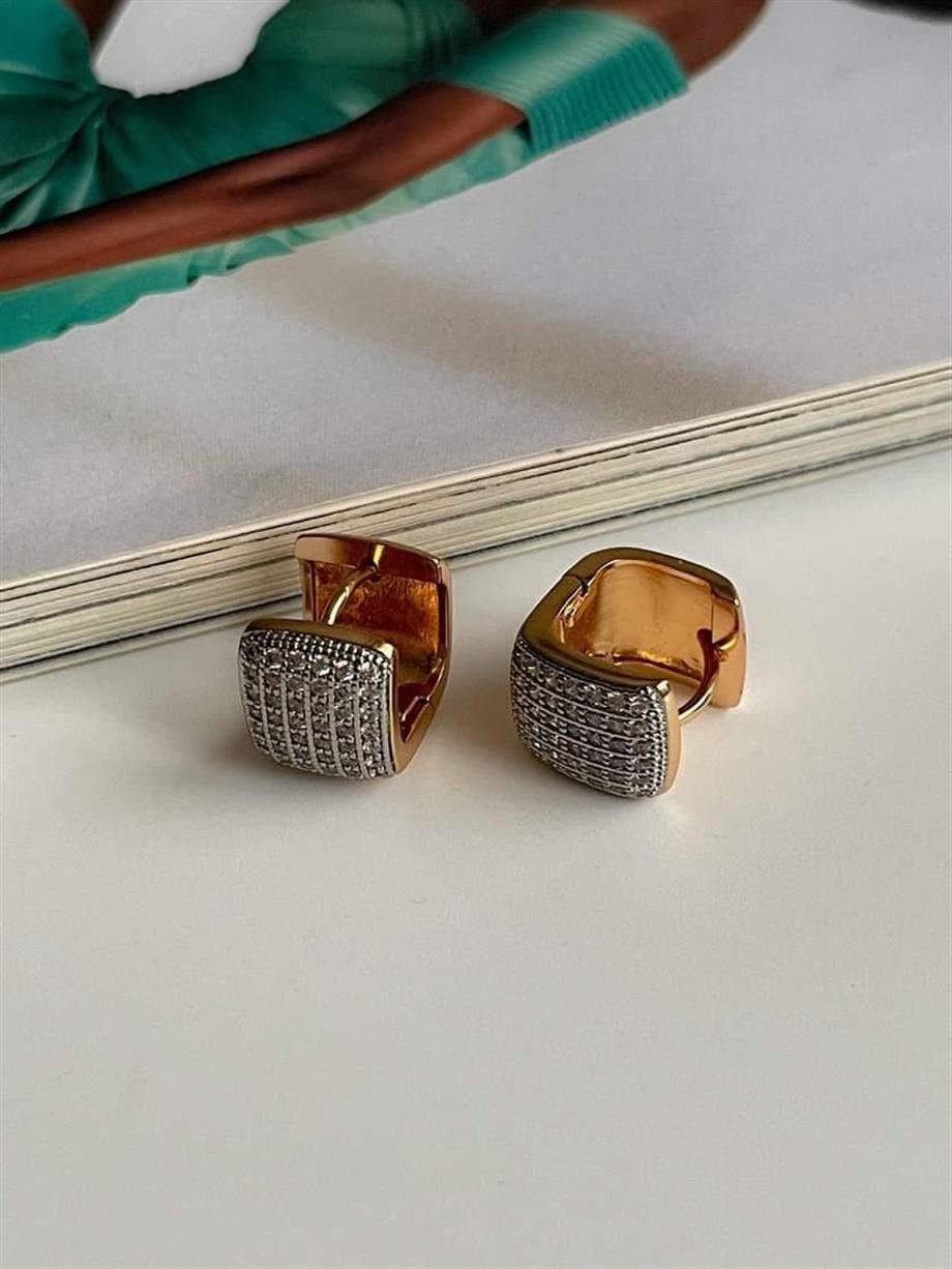 Özel Kaplama Xuping Beyaz Zirkon Taşlı Küpe (2 Cm)