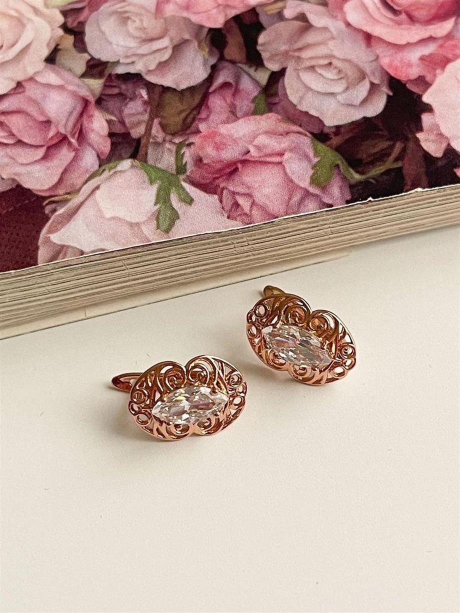 Özel Kaplama Xuping Dantel Vintage Küpe (1.5 Cm)