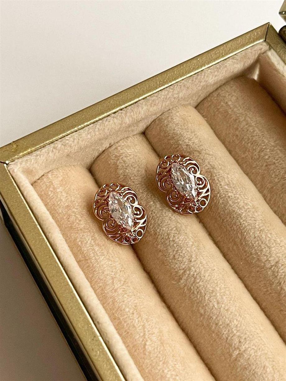 Özel Kaplama Xuping Dantel Vintage Küpe (1.5 Cm)