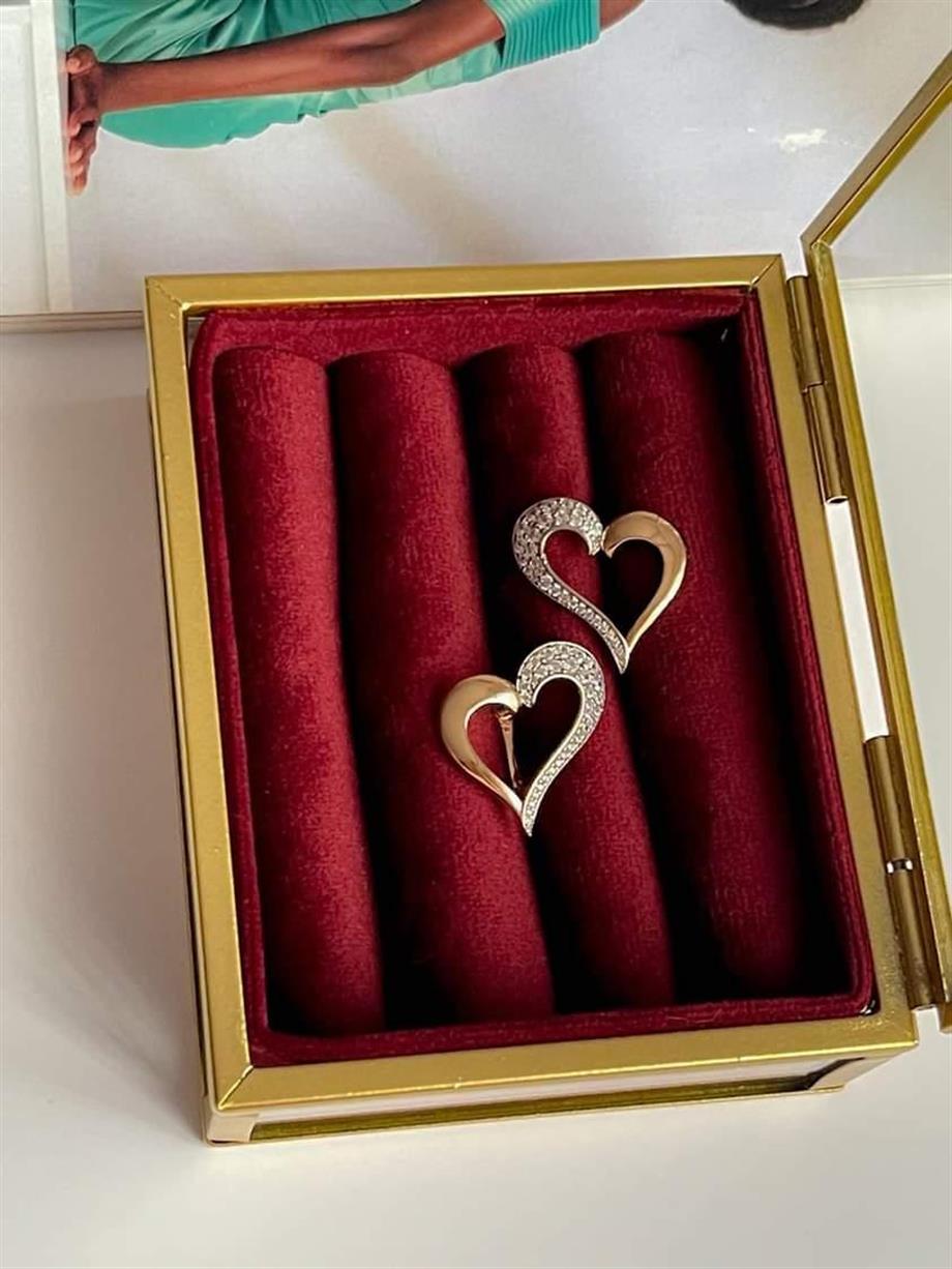 Özel Kaplama Xuping Zirkon Taşlı Kalp Küpe (1.80 Cm)