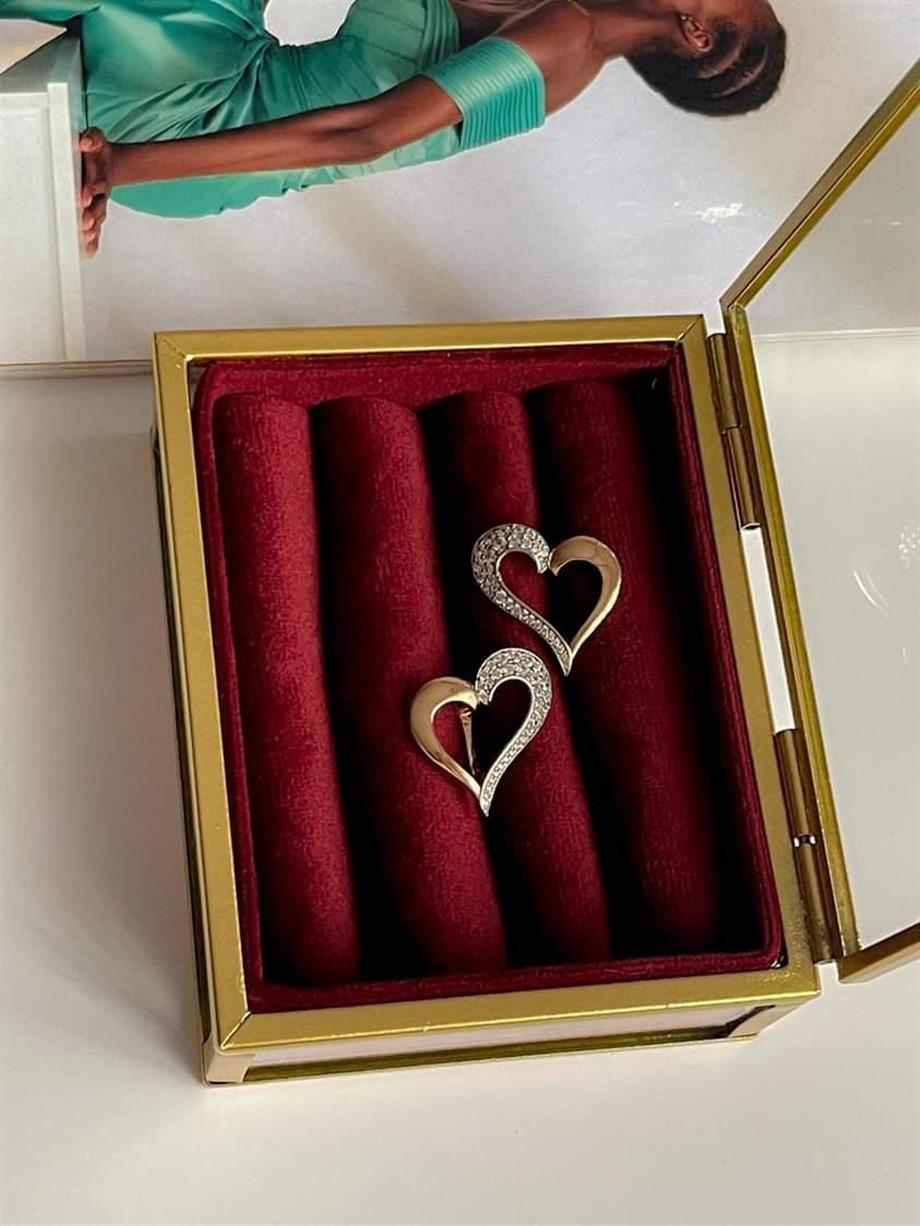 Özel Kaplama Xuping Zirkon Taşlı Kalp Küpe (1.80 Cm)
