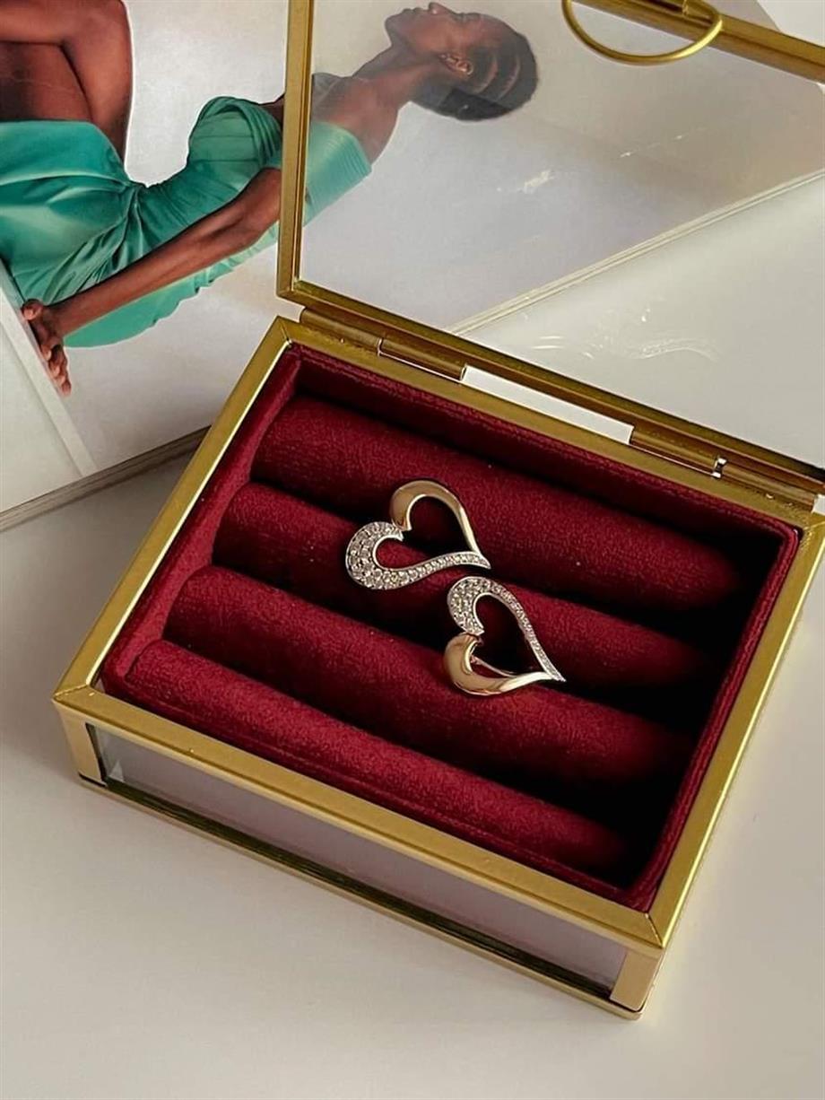 Özel Kaplama Xuping Zirkon Taşlı Kalp Küpe (1.80 Cm)