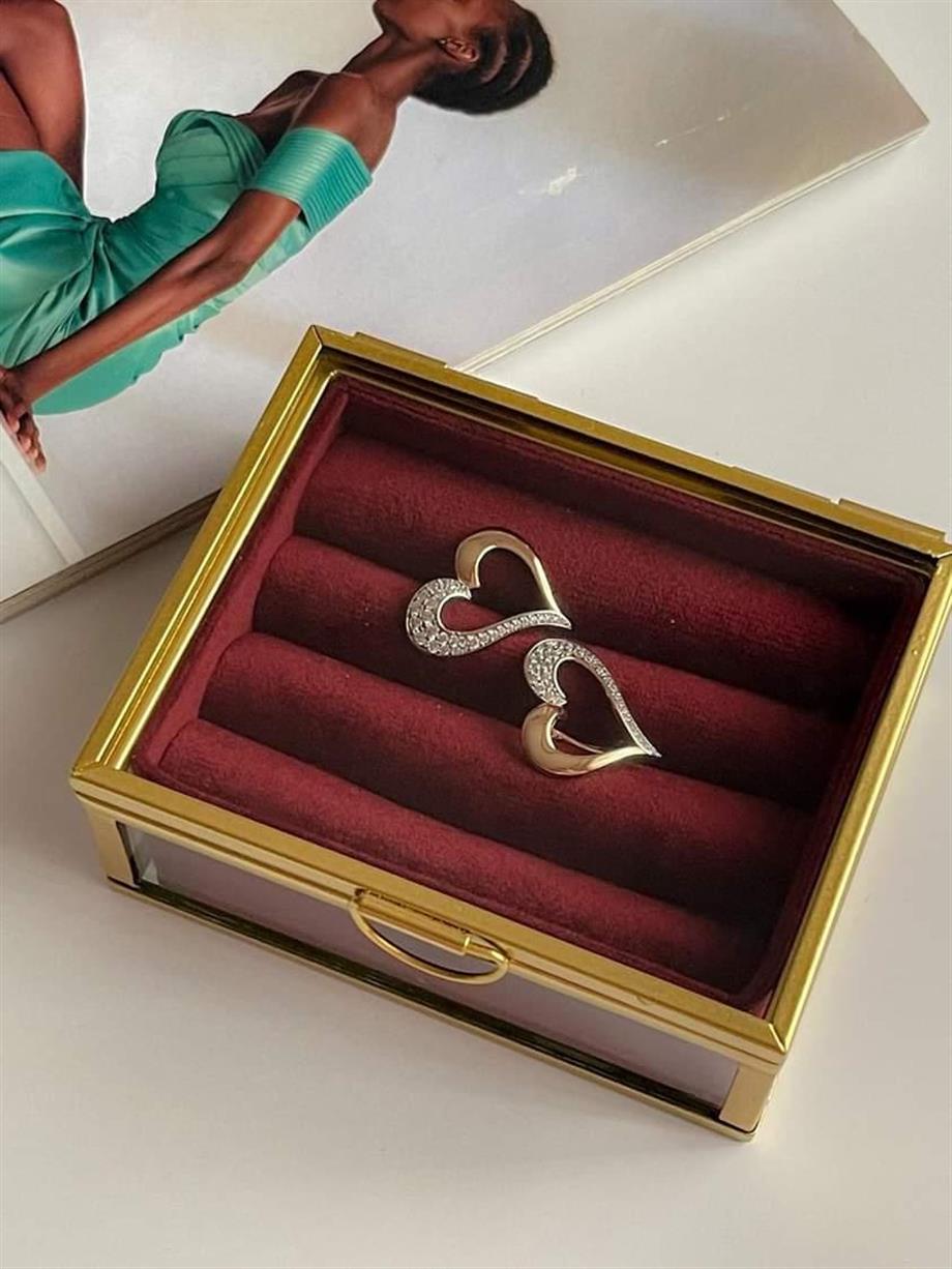 Özel Kaplama Xuping Zirkon Taşlı Kalp Küpe (1.80 Cm)