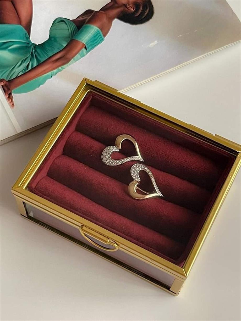 Özel Kaplama Xuping Zirkon Taşlı Kalp Küpe (1.80 Cm)