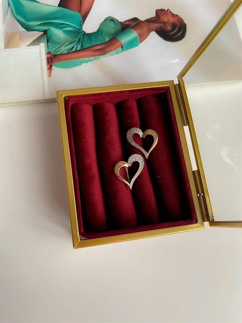 Özel Kaplama Xuping Zirkon Taşlı Kalp Küpe (1.80 Cm)