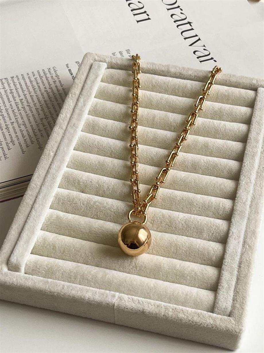 Özel Mikro Altın Kaplama Topçuklu Tiffany Vip Kolye (57 Cm)