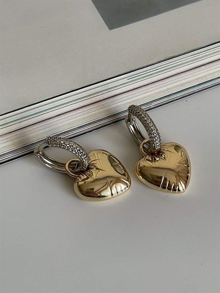 Özel Seri Vip Kalp Küpe (3 Cm)