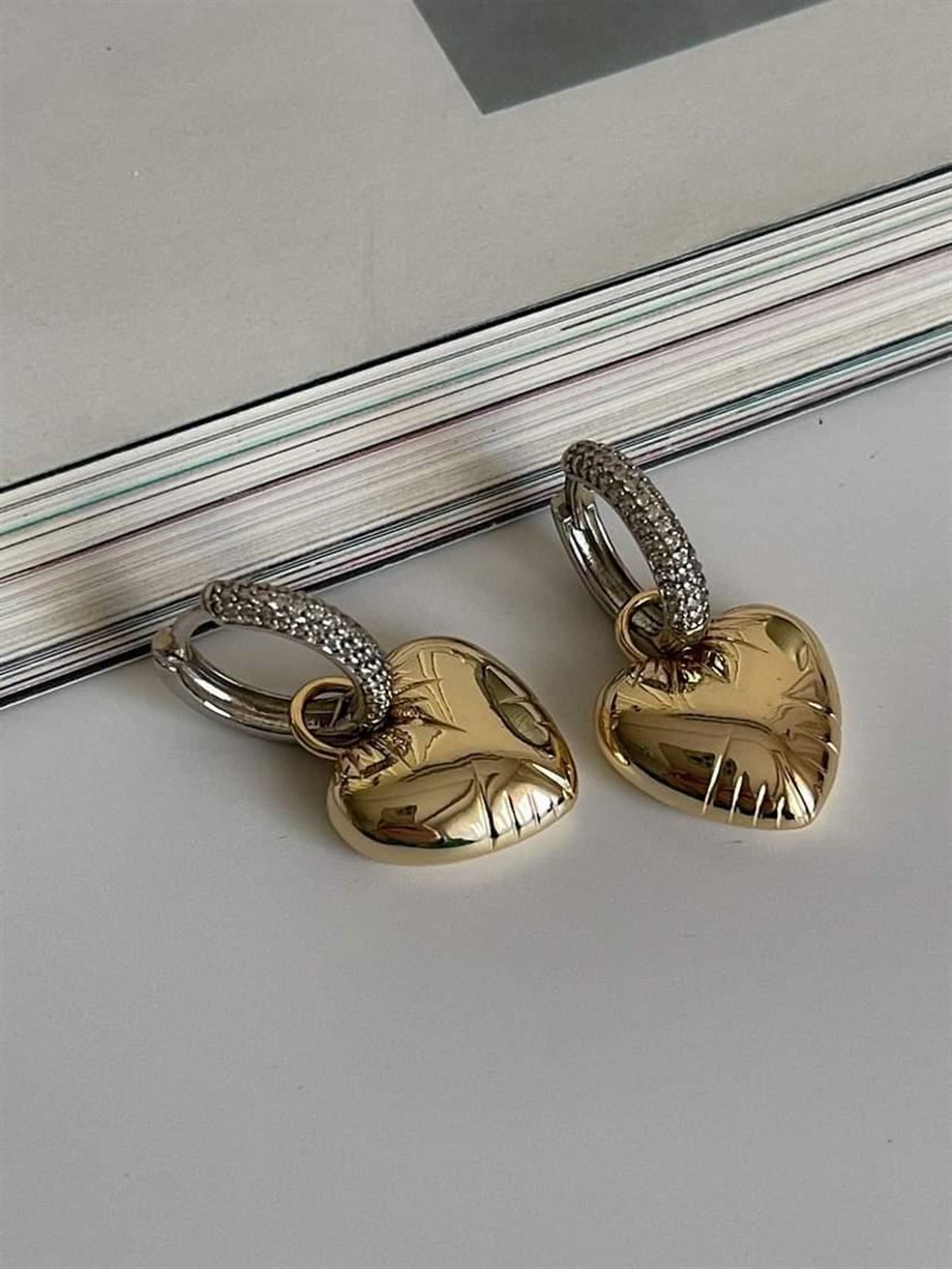 Özel Seri Vip Kalp Küpe (3 Cm)