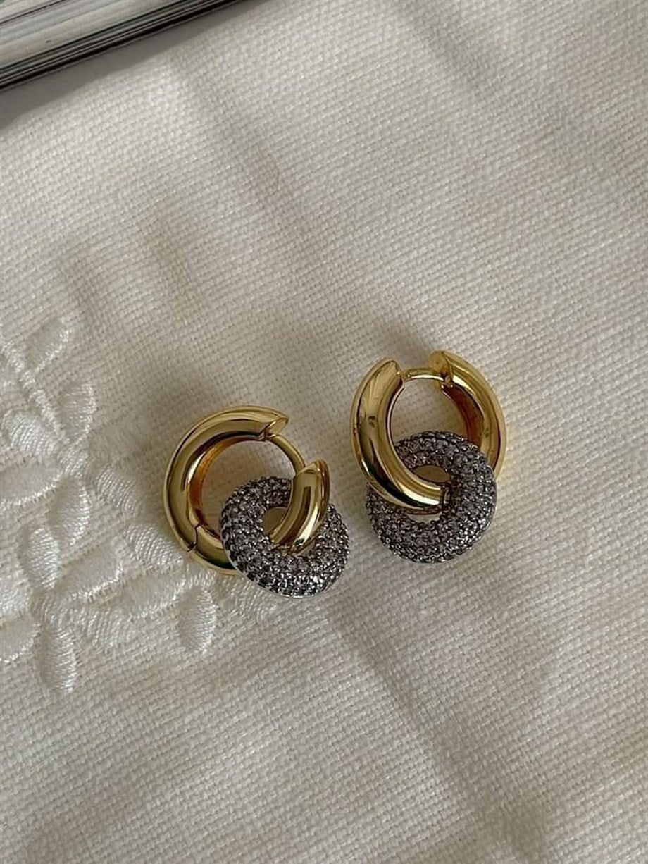 Özel Seri Zirkon Taşlı Küpe (2 Cm)