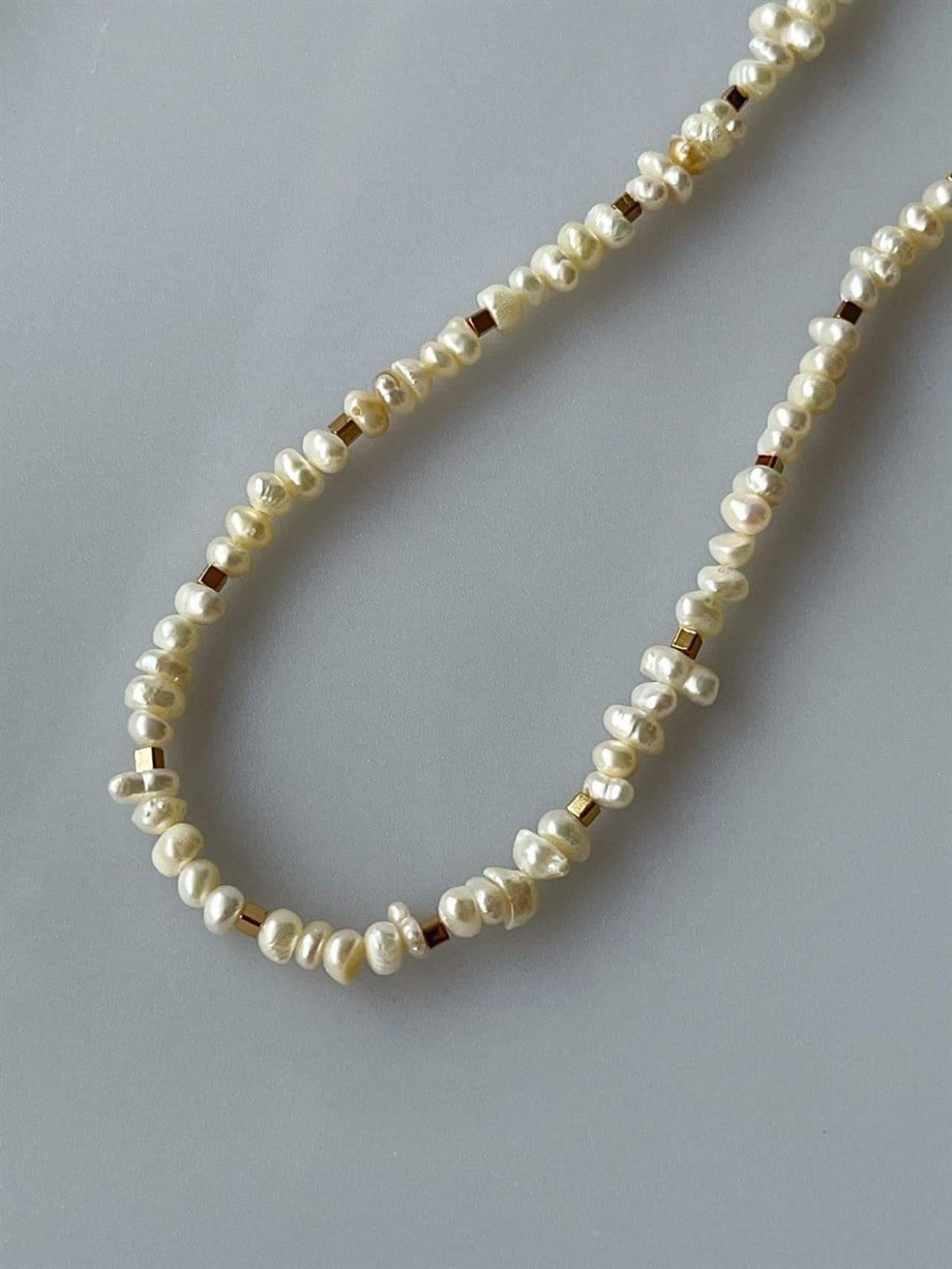 Taşlı Su İncili Kolye (45 Cm)