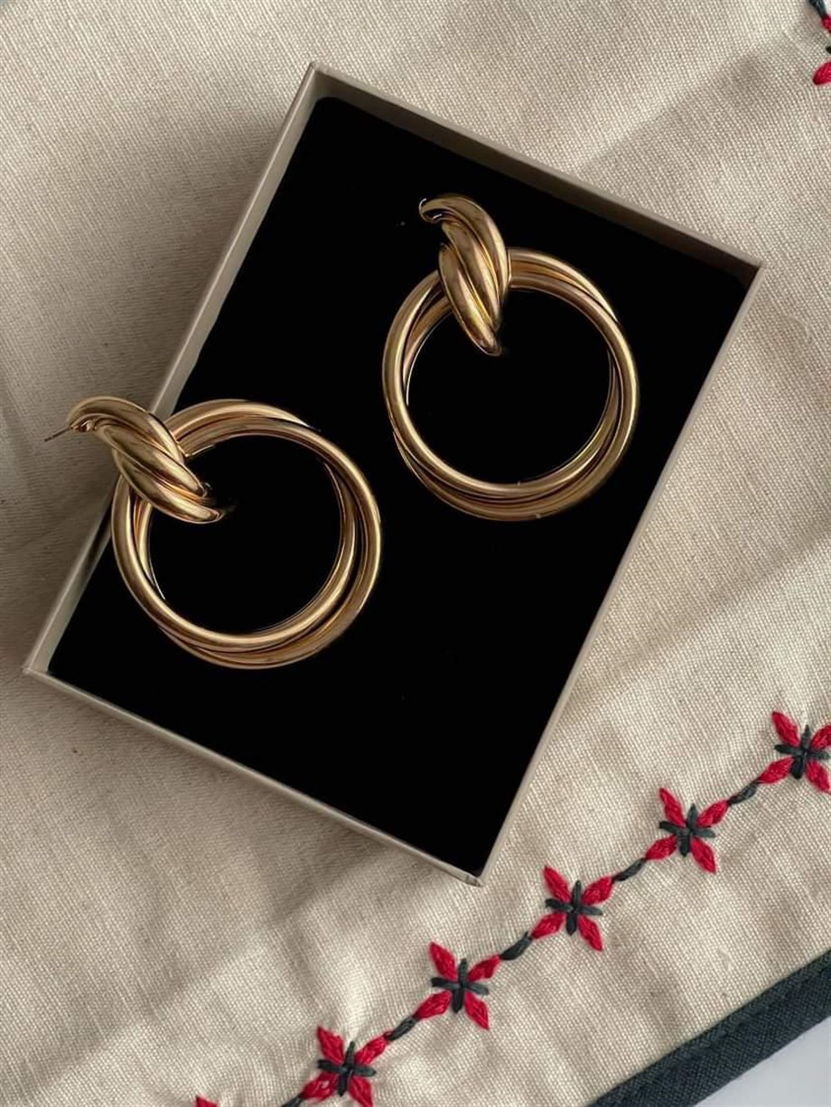 Vintage Büyük Halka Küpe (6.5 Cm)