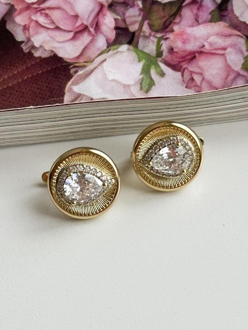 Xuping Gold Beyaz Damla Taşlı Küpe (1.30 Cm)