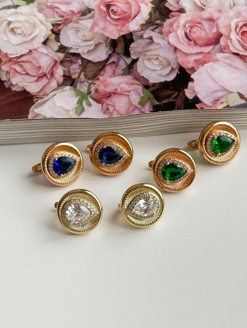 Xuping Gold Beyaz Damla Taşlı Küpe (1.30 Cm)