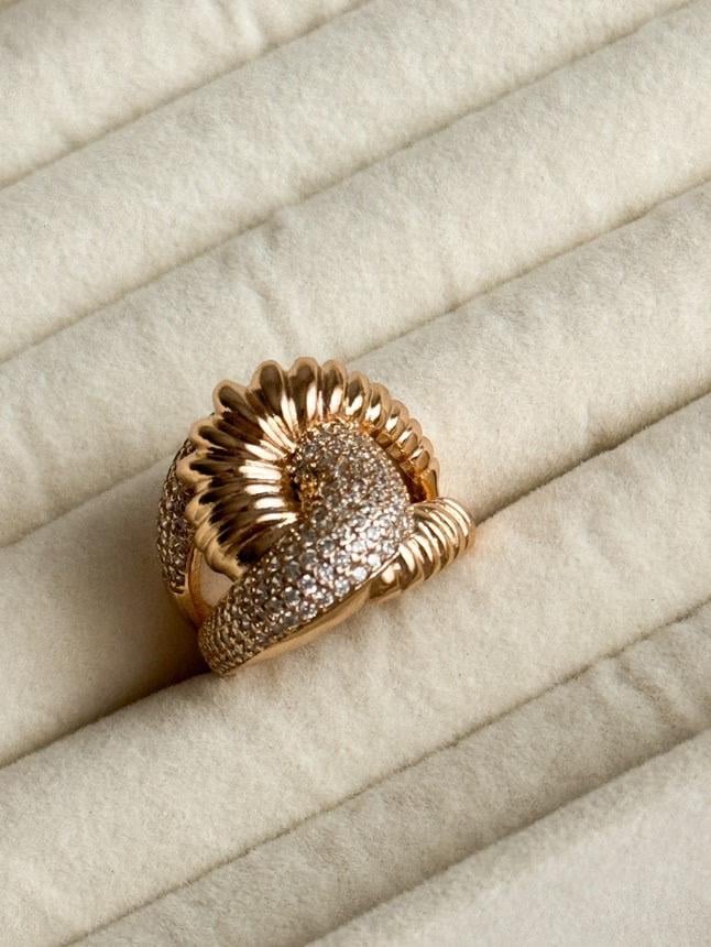 Xuping Gold Midye Detaylı Numaralı Yüzük (17 Numara)