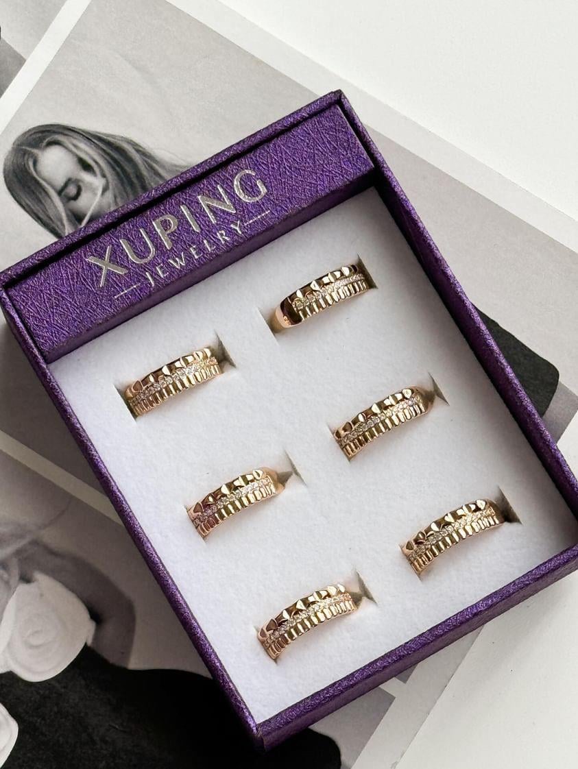 Xuping Gold Taşlı Minimal Numaralı Yüzük (19 Numara)