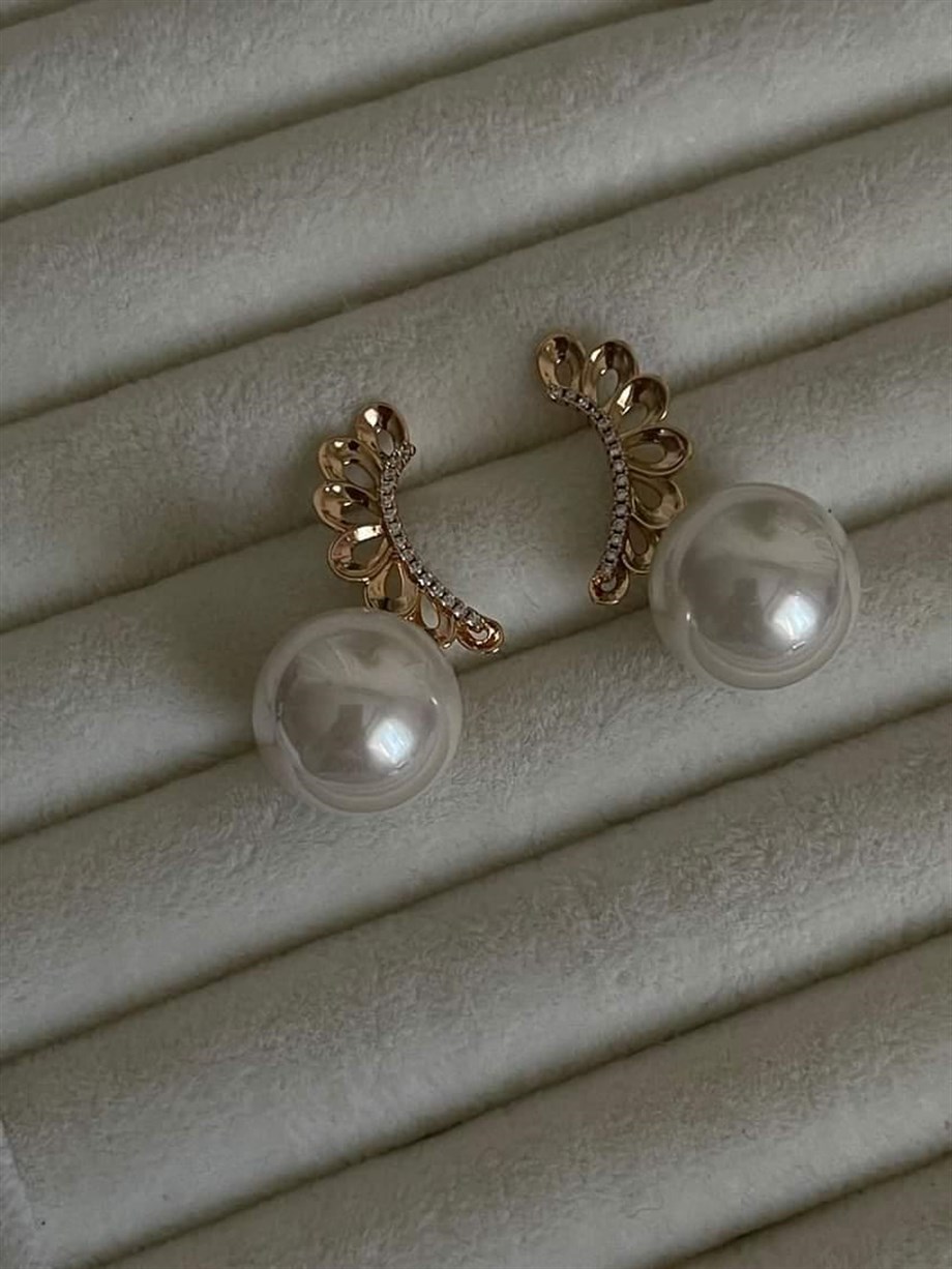 Xuping İncili Zirkon Taşlı Küpe (3.5 Cm)