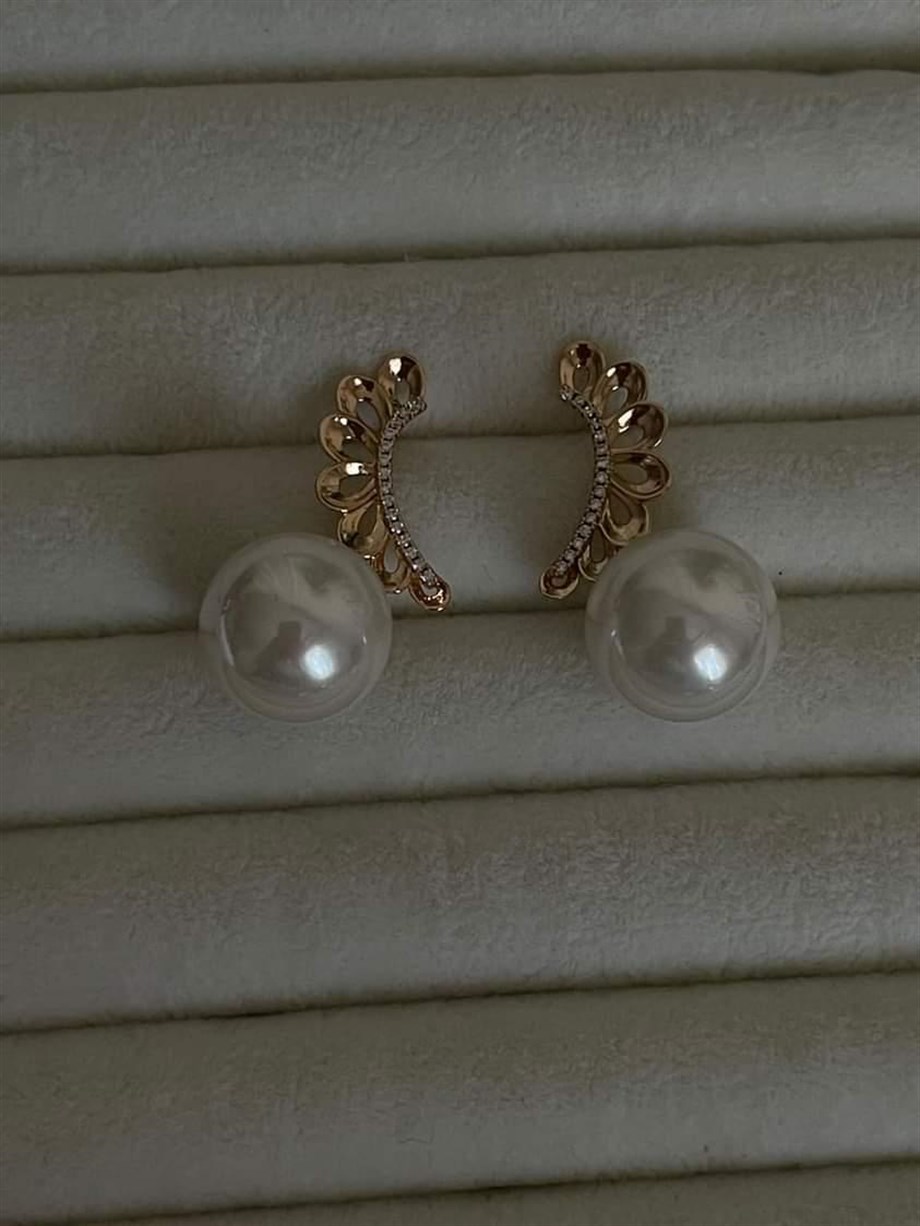 Xuping İncili Zirkon Taşlı Küpe (3.5 Cm)
