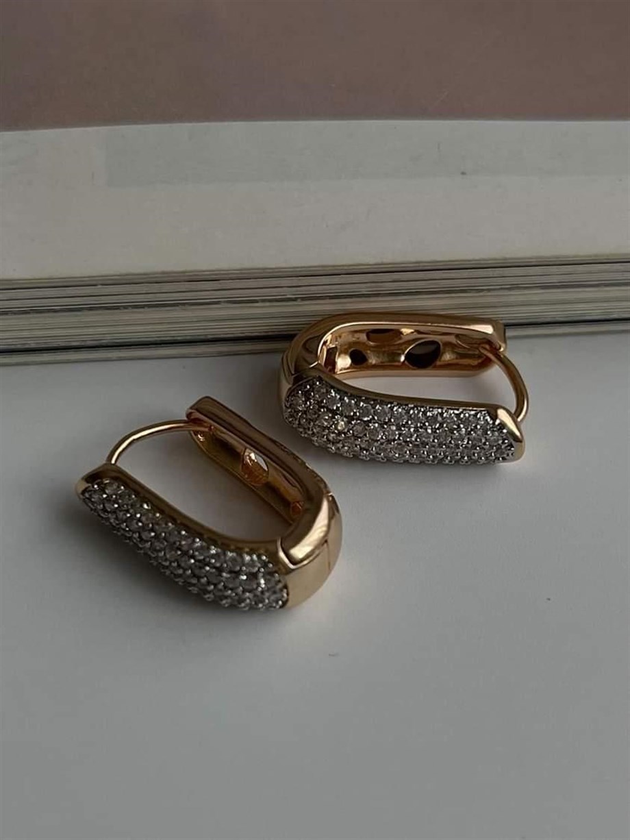 Xuping Özel Kaplama Zirkon Taşlı Küpe (2 Cm)