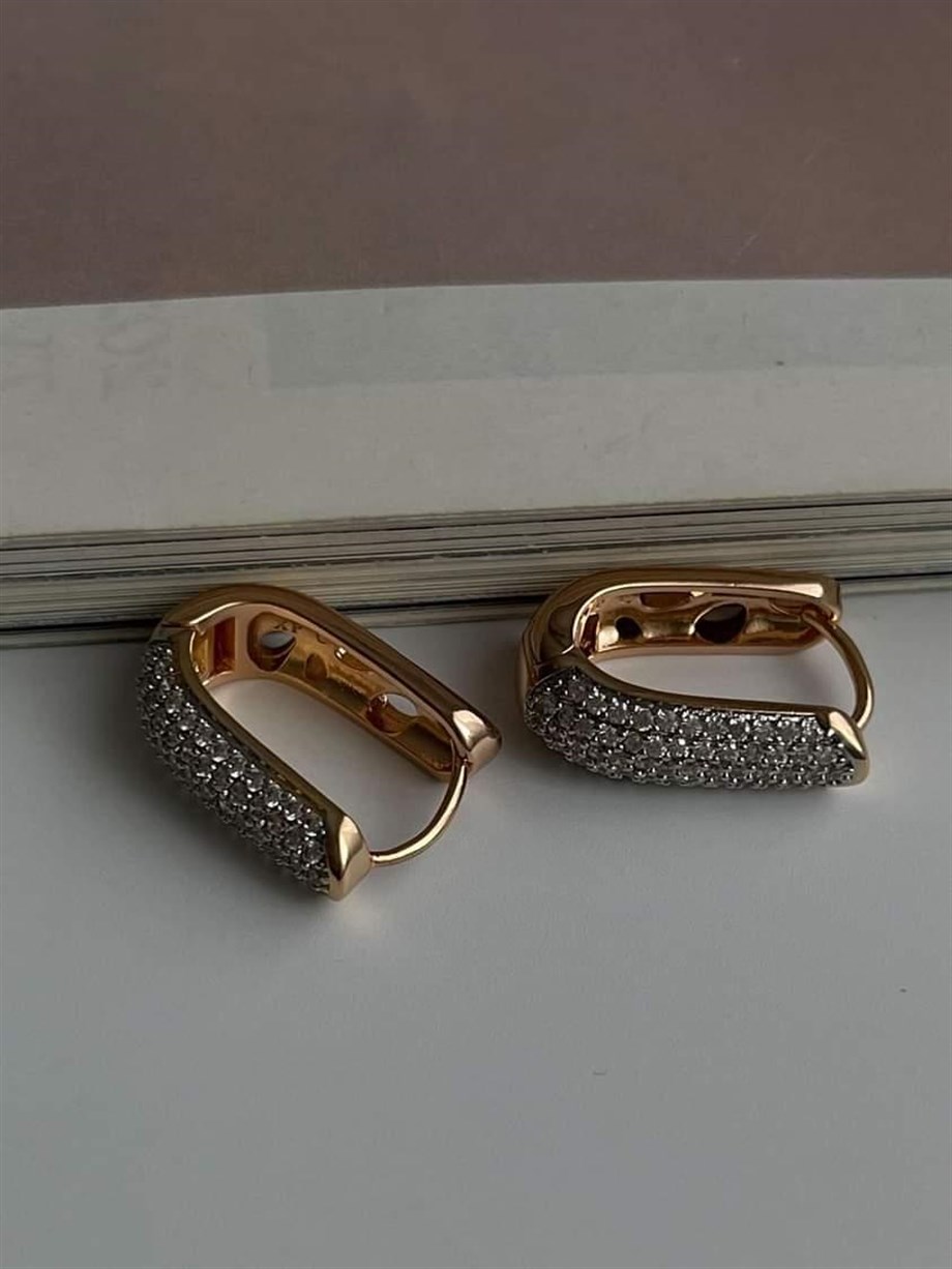 Xuping Özel Kaplama Zirkon Taşlı Küpe (2 Cm)