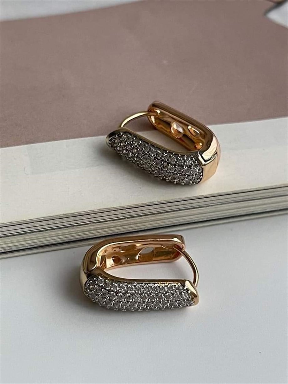 Xuping Özel Kaplama Zirkon Taşlı Küpe (2 Cm)