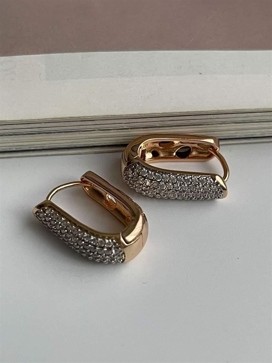Xuping Özel Kaplama Zirkon Taşlı Küpe (2 Cm)