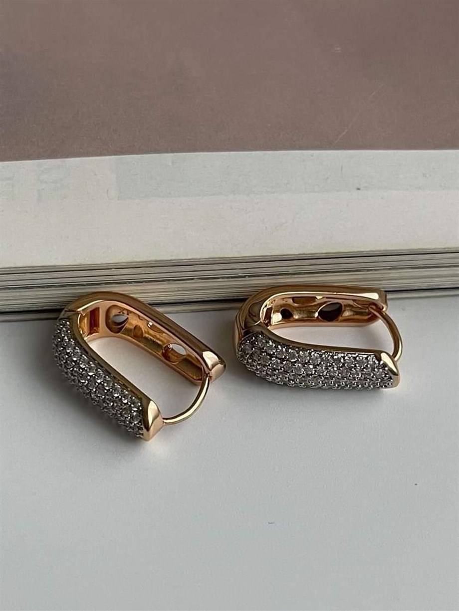 Xuping Özel Kaplama Zirkon Taşlı Küpe (2 Cm)