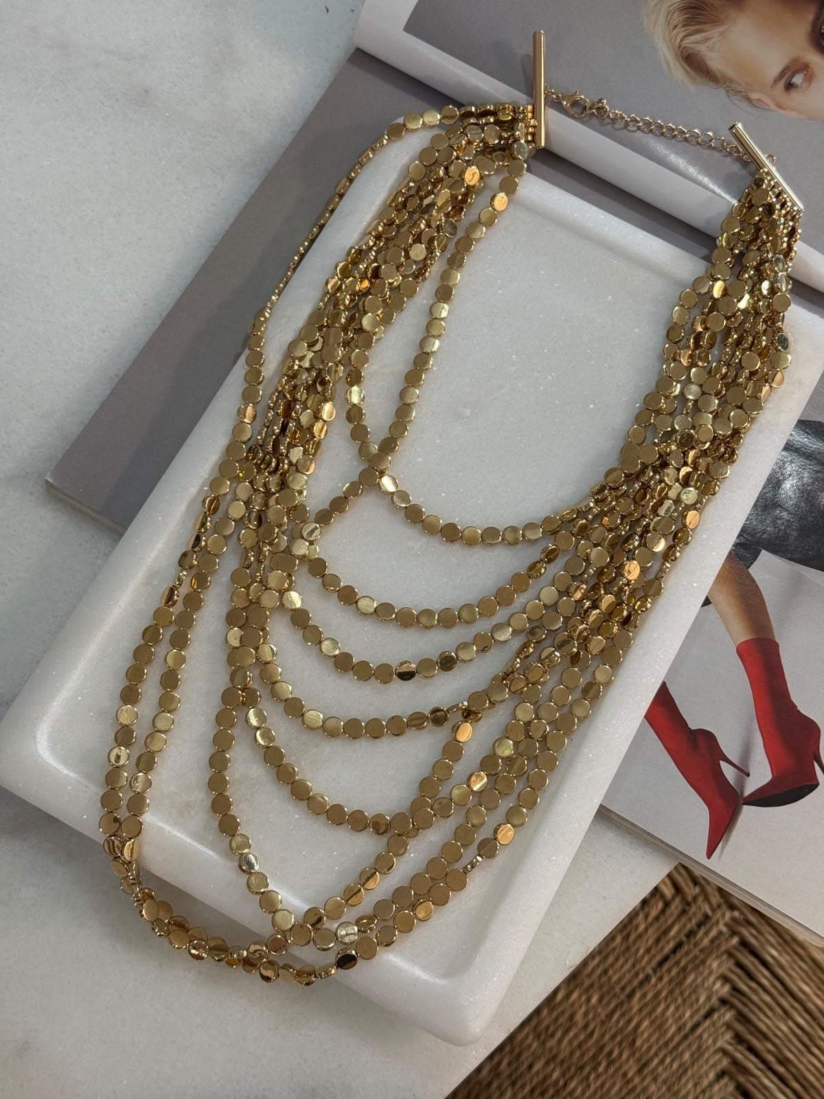 Zr Model Gold 8 li Kat Kat Kolye  (60 Cm)