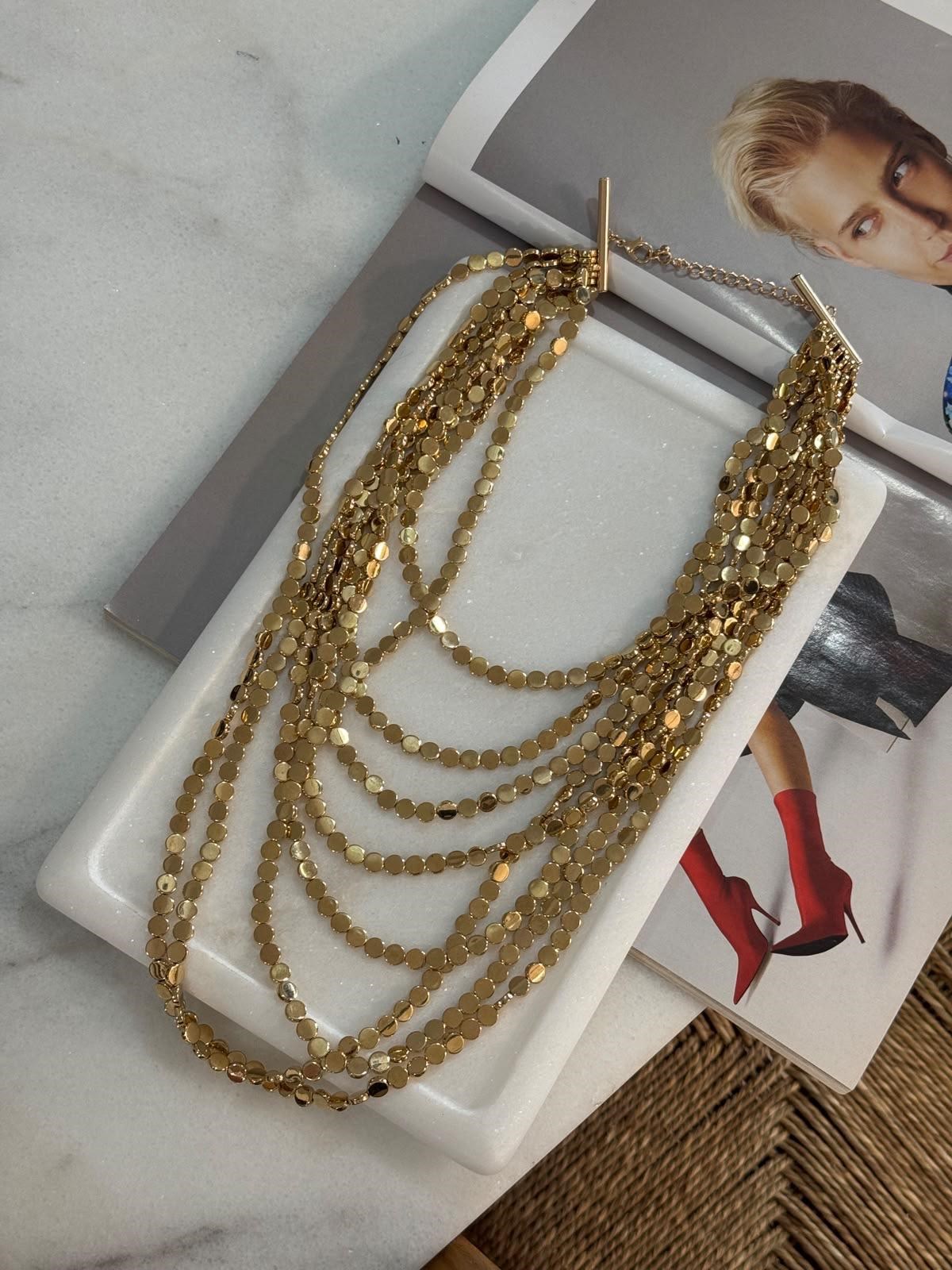 Zr Model Gold 8 li Kat Kat Kolye  (60 Cm)