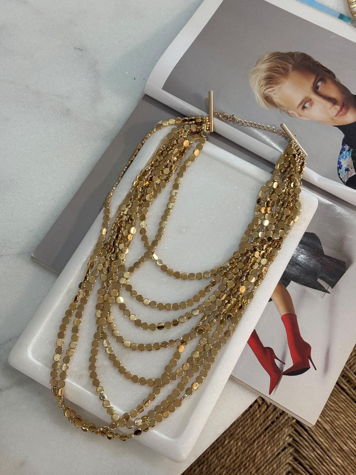 Zr Model Gold 8 li Kat Kat Kolye  (60 Cm)