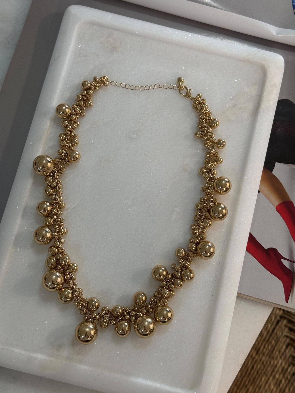 Zr Model Gold Topçuklu Kolye (50 Cm)