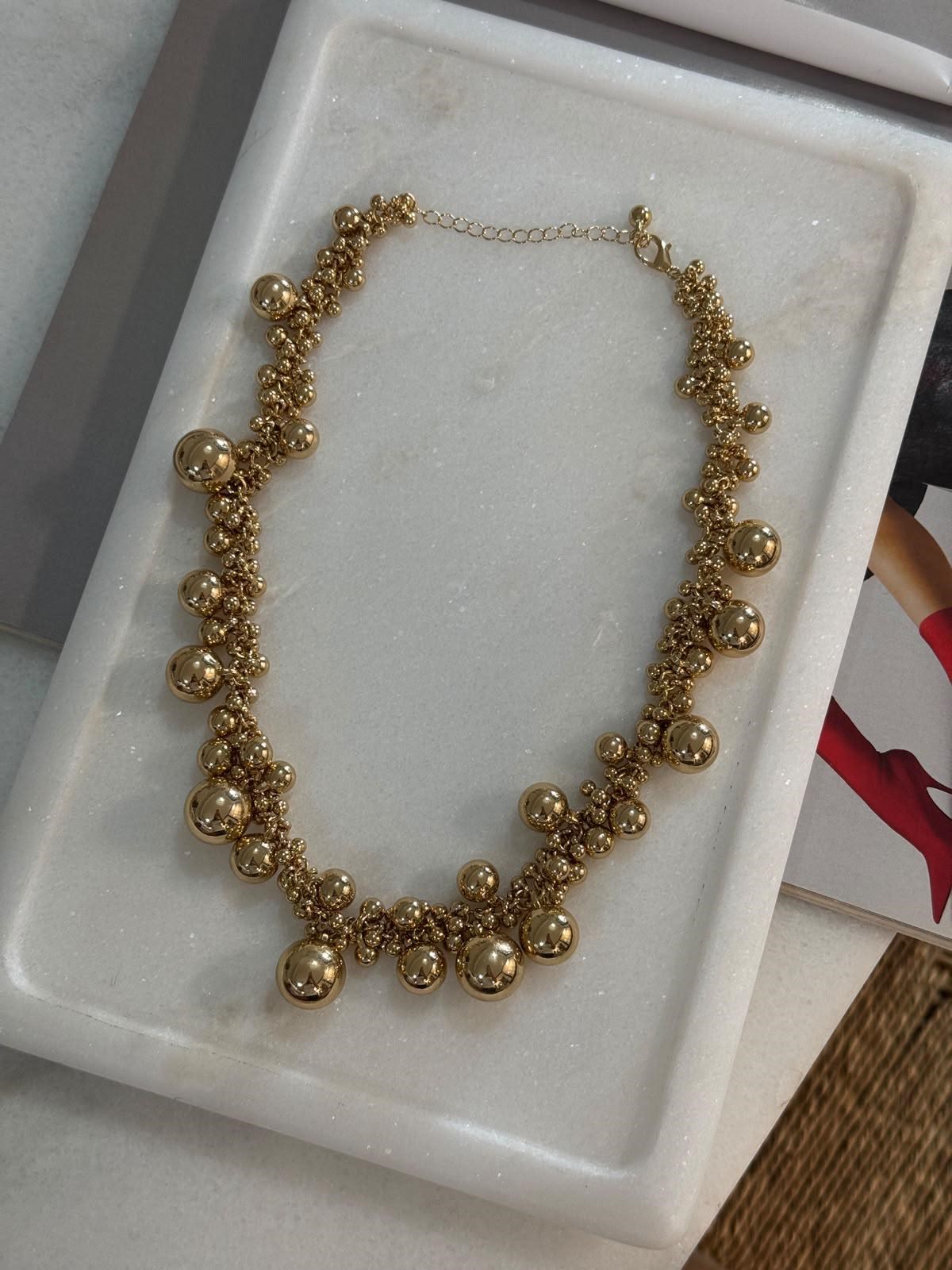 Zr Model Gold Topçuklu Kolye (50 Cm)