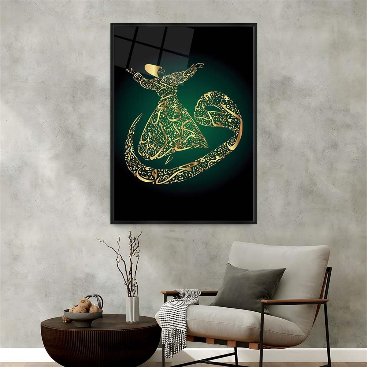 Alüminyum Çerçeveli Dini Temalı Cam Tablo 055