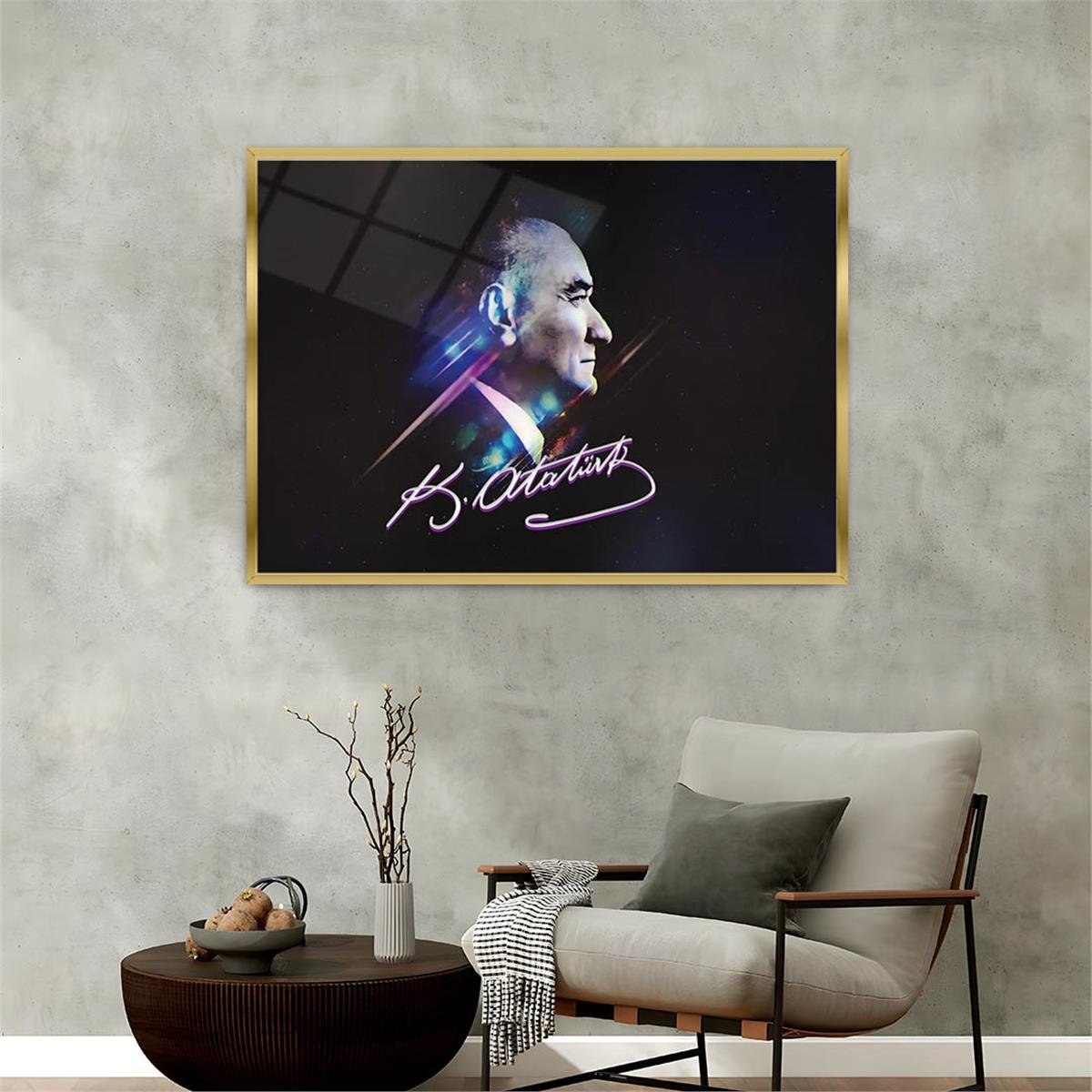 Alüminyum Çerçeveli Vatan Temalı Cam Tablo 074