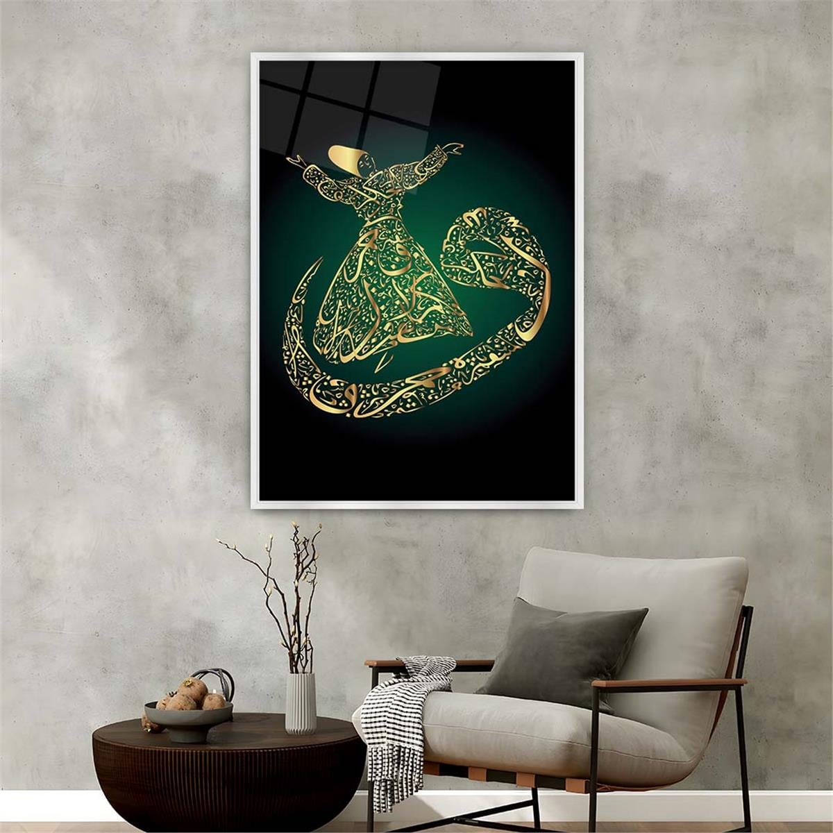 Alüminyum Çerçeveli Dini Temalı Cam Tablo 055