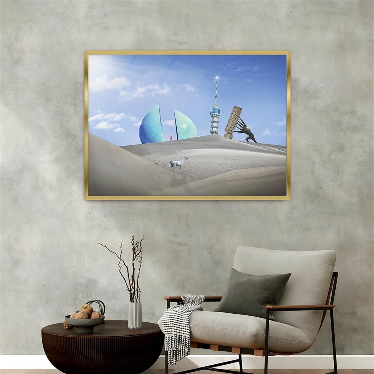 Alüminyum Çerçeveli Sanat Temalı Cam Tablo 118