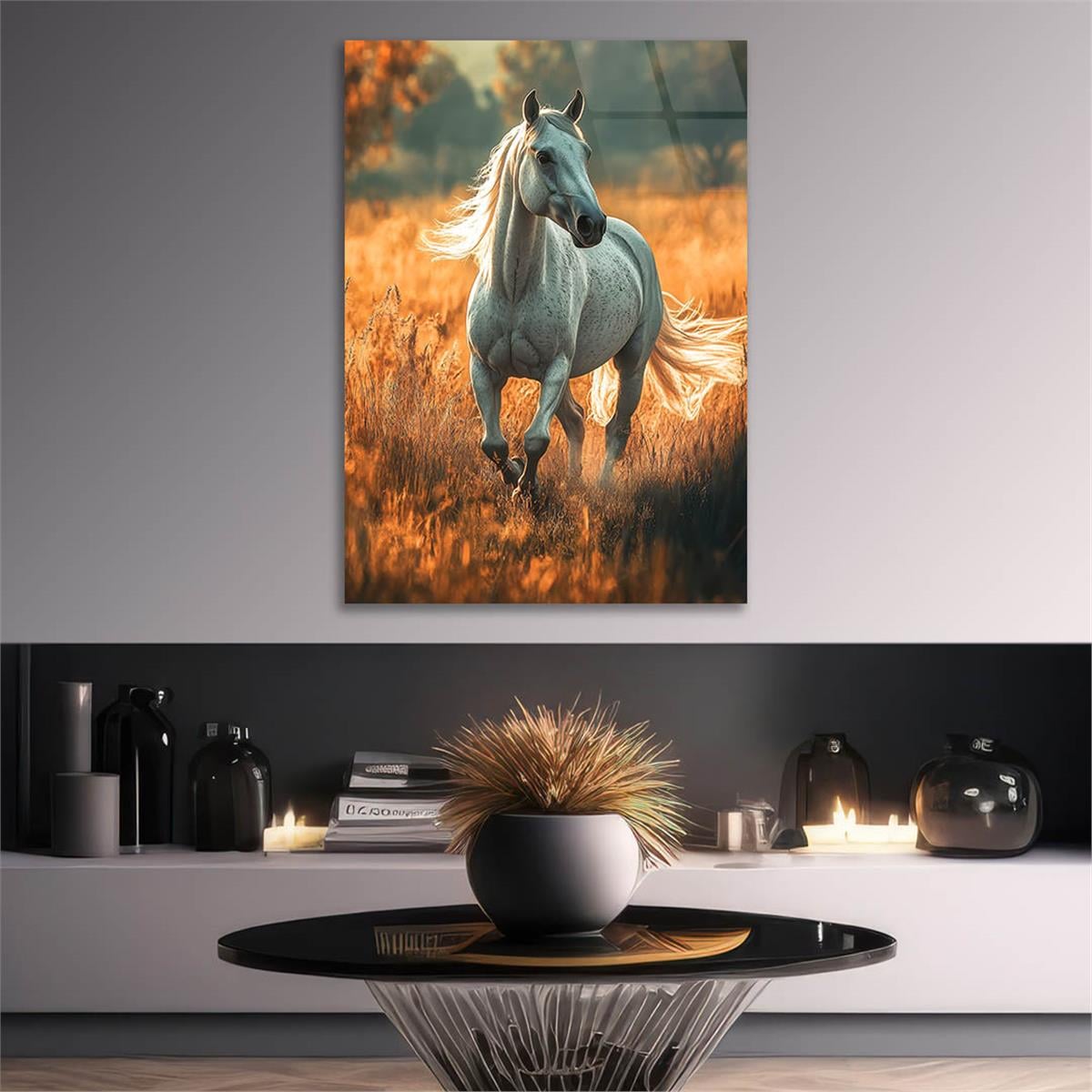 Dikey Doğa Temalı Cam Tablo 389