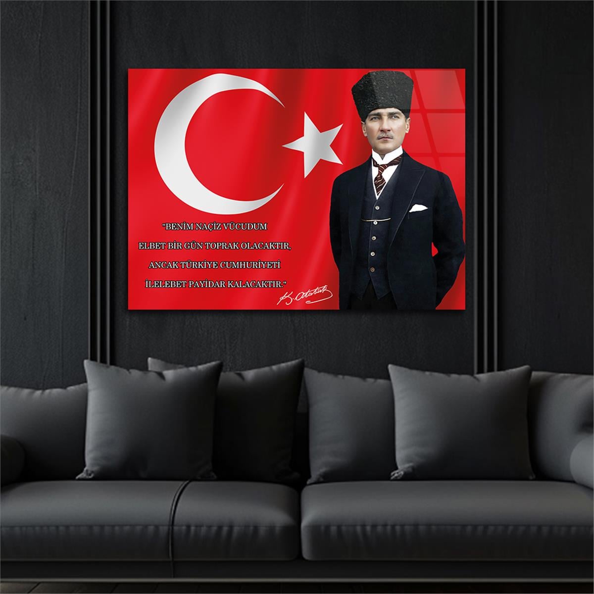 MUSTAFA KEMAL ATATÜRK Tempered Glass Wall Art 