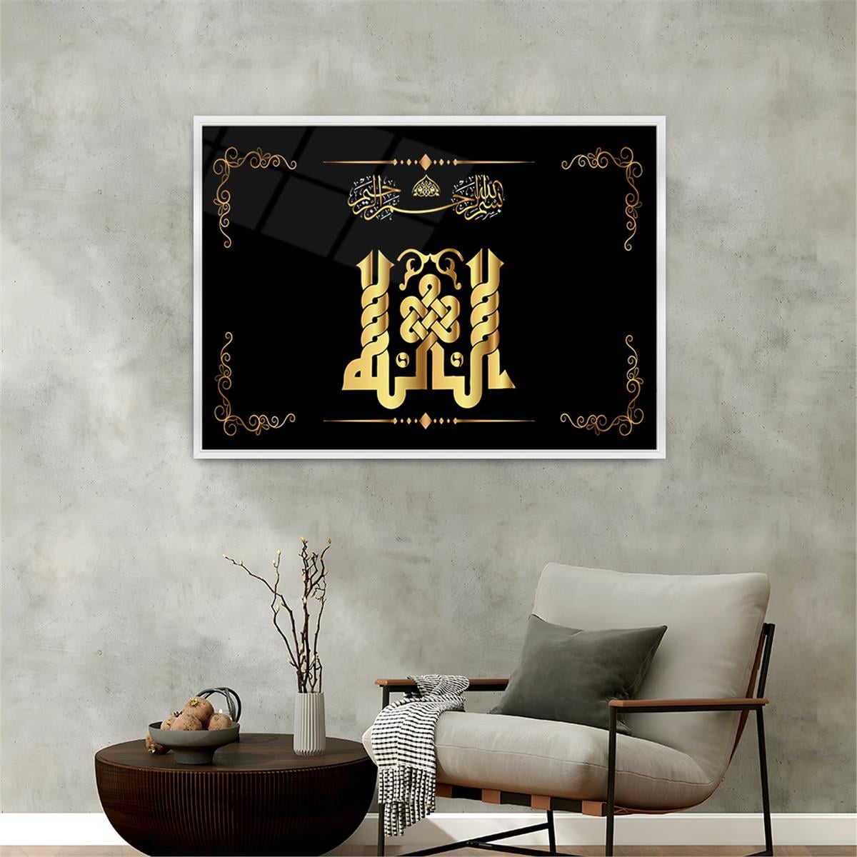 Alüminyum Çerçeveli Dini Temalı Cam Tablo 030