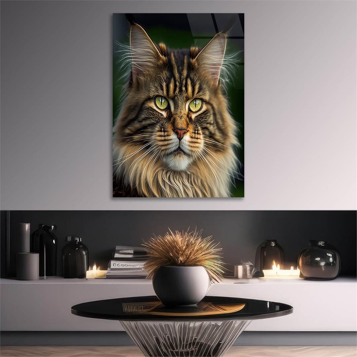 Dikey Doğa Temalı Cam Tablo 280